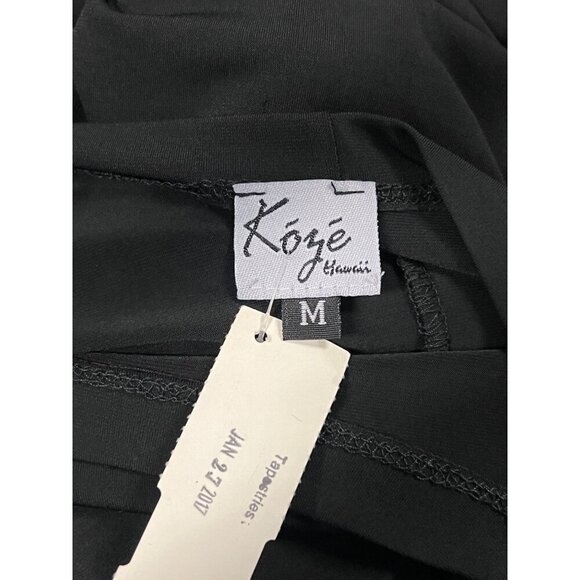 Koze Hawaii Womens Short Sleeve A-Line Midi Dress Stretch USA Scoop NWT New - Picture 7 of 9